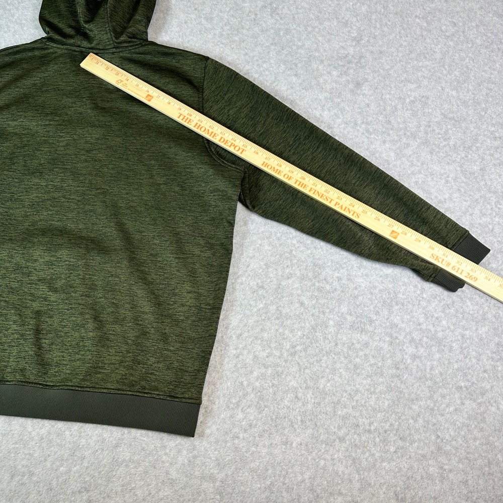 Under Armour ColdGear Hoodie Mens XXL Green Heathered Pullover Sweatshirt Loose - Picture 7 of 15